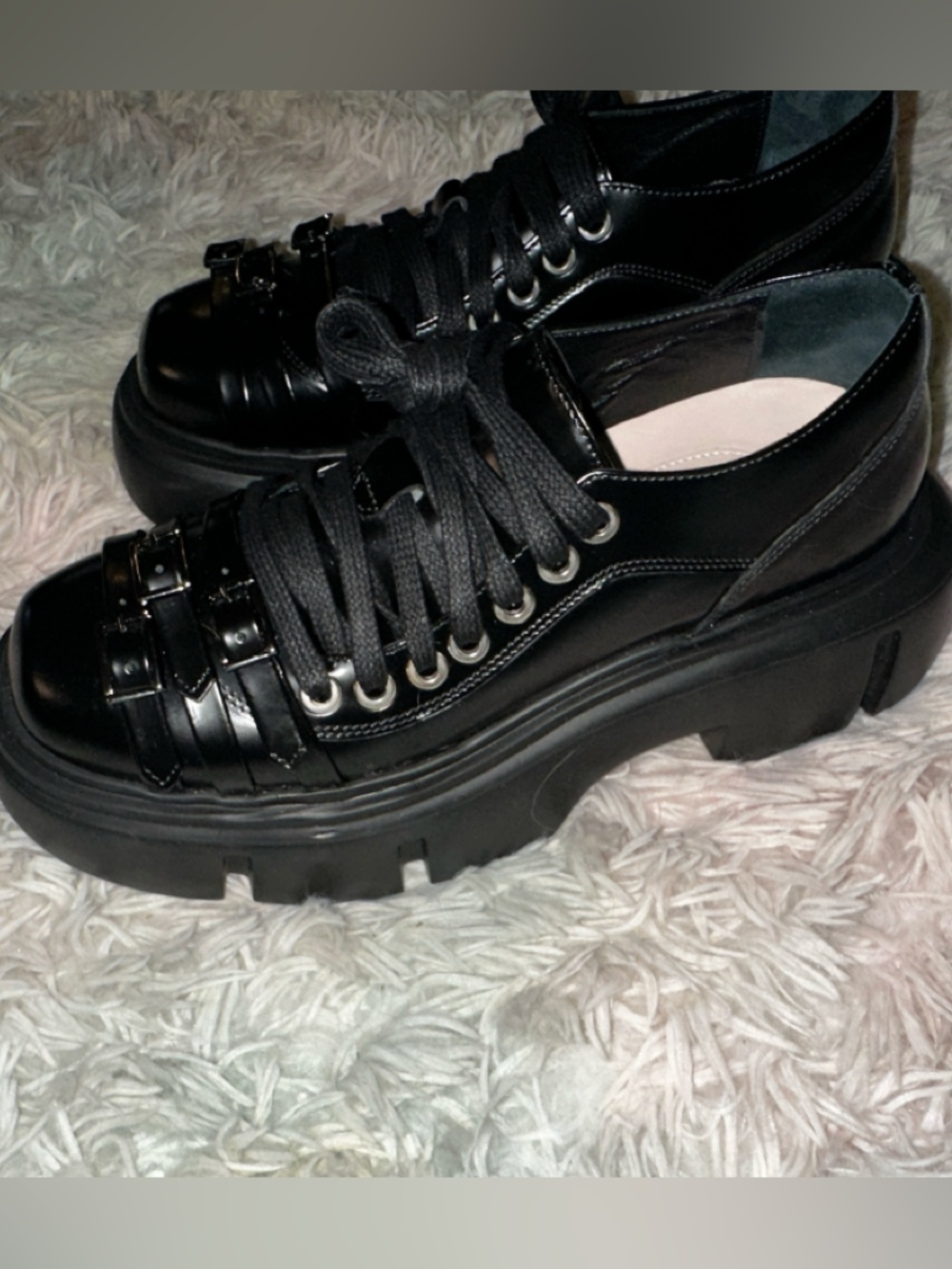 New Simone Rocha Buckle-strap Platform Boots In Black Size 37 - Picture 6 of 11